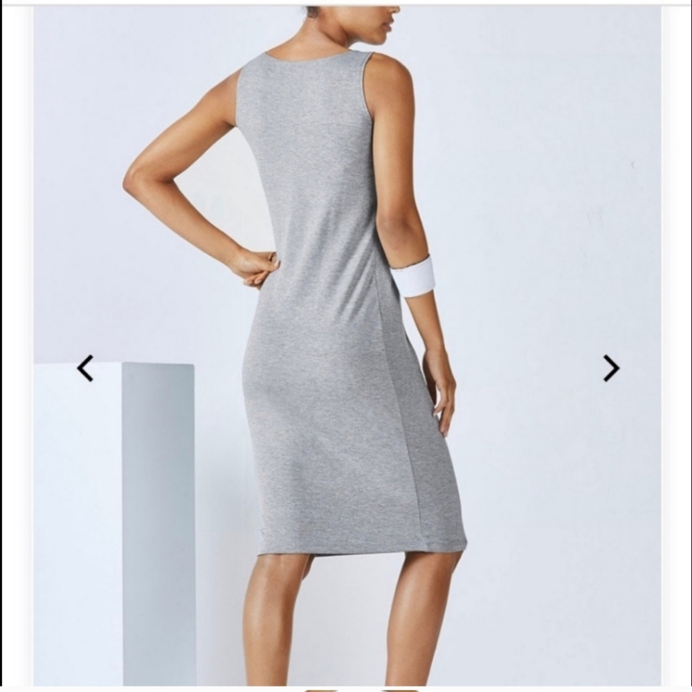 Fabletics Retta Women's Causal Midi Delicate Draping Sleeveless Dress - Picture 2 of 7
